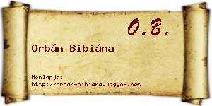 Orbán Bibiána névjegykártya